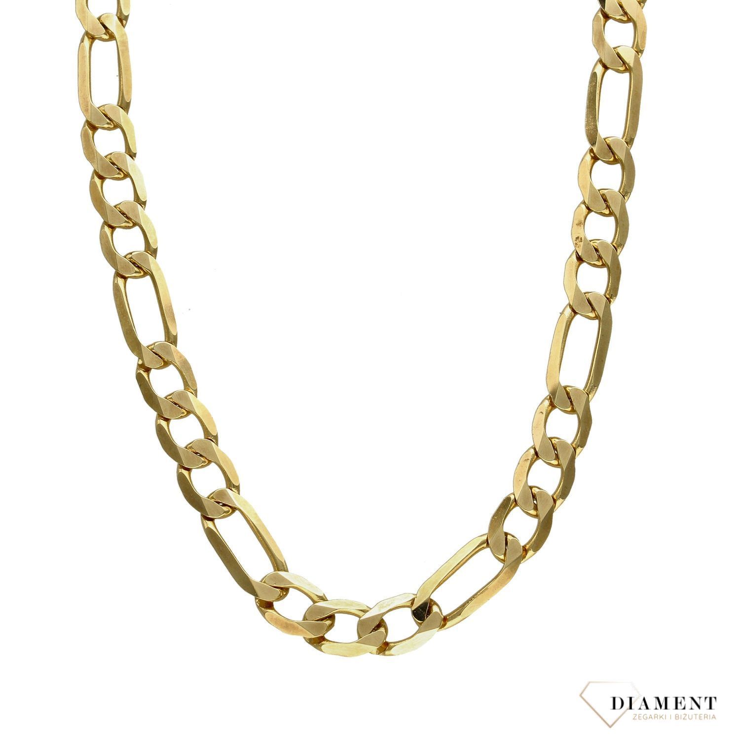 Złoty łańcuszek 585 Figaro 8 mm DIA-LAN-1139-585 8mm ✅ Złoty łańcuszek o splocie figaro ✅.jpg